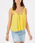Juniors' Sleeveless Embroidered Top